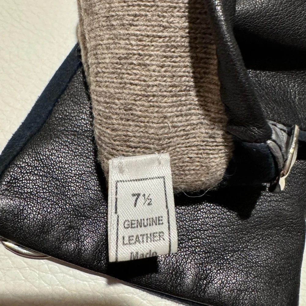 Genuine Leather Gloves with Wool Lining sz. 7.5 Made in Italy